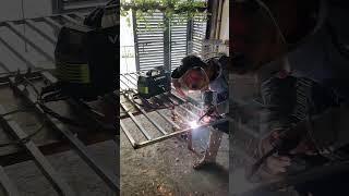 Mig welding gasless using Flux cord 10shortvideo migwelding welder gasless [upl. by Siramaj]