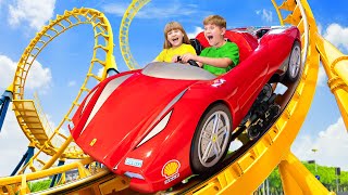 Diana and Roma visited Ferrari World Theme Park 2024 [upl. by Aurora]