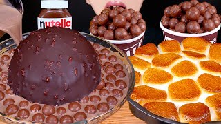 ASMR MALTESERS KITKAT MAGNUM CHOCOLATE ICE CREAM SMORES DIP DESSERT NUTELLA MUKBANG 먹방EATING SOUNDS [upl. by Joelle]