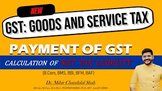 Payment of GST  Computation Net Tax Liability  GST By Dr Mihir Shah [upl. by Larok]