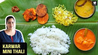 Karwar Mini Thali  Karnataka Meal  Prawns Curry  Cabbage Sabzi  Thali Recipe By Chef Smita Deo [upl. by Eilojne]