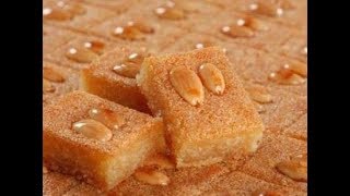 Lebanese NammouraNamouraBasbousaHrisi Recipe  EASY DELICIOUS LEBANESE SEMOLINA CAKE RECIPE [upl. by Seidule]