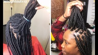 My Most Requested Tutorial  Box braids over Dreadlocks [upl. by Macnair]