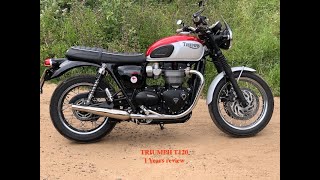 Triumph T120 1 Year review TriumphmotorcyclesT120 [upl. by Airlie]