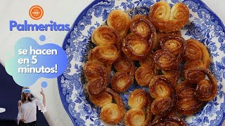 COMO HACER PALMERITAS EN 5 MINUTOS Receta FACIL con hojaldre [upl. by Domel276]