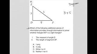 Which of the following additional pieces of information provides enough information to prove [upl. by Chil364]