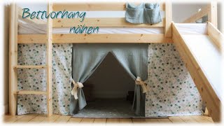 Bettvorhang für Hochbett nähen  DIY  Bunk Bed Curtains [upl. by Malliw]