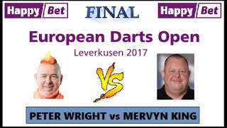 Final amp Presentation Peter Wright v Mervyn King  European Darts Open 2017 HD 1080p [upl. by Dorothi967]