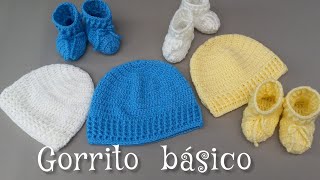 Gorrito básico a crochet de 0 a 3 meses crochet tejidosbebe blusasnorma [upl. by Fiona911]