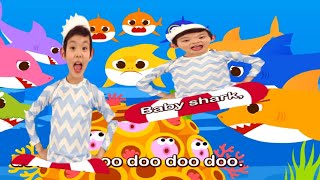 Baby shark doo doo oo  Daddy shark  Mommy shark  Grandpa shark  Grandma shark doo doo doo [upl. by Radu]