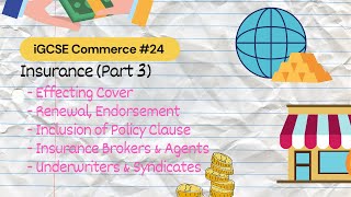 Insurance Part 3  iGCSE Commerce 25 [upl. by Nylia]