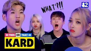 Kpop songs in Spanish vs Famous Latin songs  This or That w KARD Daddy Yankee Shakira Maná [upl. by Adnalro]