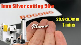 Fiber laser 50W Raycus engraving and cutting machine for 1mm silver cutting [upl. by Georg]