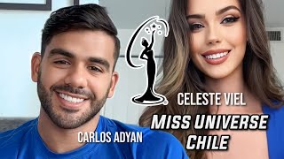 Miss Universo 2023  Celeste Viel Miss Chile con Carlos Adyan [upl. by Atteiluj221]