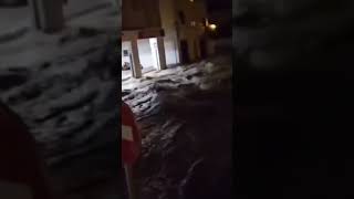 Severe flooding in Cadaqués Girona Catalonia in Spain swept away around thirty vehicles shorts [upl. by Hanschen79]