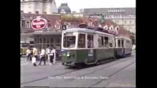 Graz trams meet at Jakominiplatz in June 1987 [upl. by Danica845]