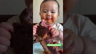 Baby eat meat 🥩 shorts shortvideo [upl. by Ynehteb]