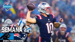 Carolina Panthers vs New England Patriots  Pretemporada Semana 1  NFL 2024  Resumen en español [upl. by Nnayrb]