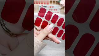 Classic pure wine red semicured gel nail stickers semicured gel nail stickers nails shorts [upl. by Mignonne973]