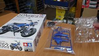 Unboxing Tamiya 14142 Honda Dax Motorbike 112 Scale [upl. by Okramed]