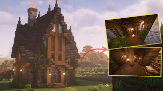 Minecraft cozy medieval library  Tutorial [upl. by Ytsim]