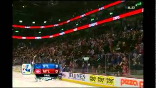 Jaroslav Halak standing Ovation St Louis Blues vs Montreal Canadiens 10 Jan 2012 [upl. by Eninnaj]