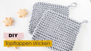 DIY Einfache Topflappen stricken  DIY Geschenk 🎁 [upl. by Lantha]