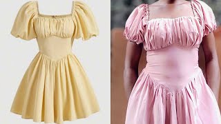 How to Sew a Basque Waistline Milkmaid Dress with Puff sleeve milkmaid confidensews [upl. by Reiss275]