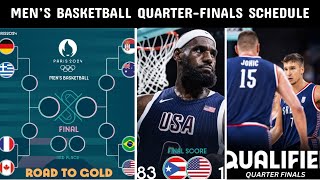 2024 Paris Olympic Games Mens Basketball Quarterfinals Schedule  Olympic Basketball Tournament [upl. by Daahsar206]