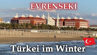 SIDE EVRENSEKI Strand Meer Hotels Türkei im Winter antalya side türkei [upl. by Teirrah]