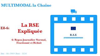 La RSE expliquée 611 quotRepos Journalier Normal normal fractionné Réduitquot [upl. by Kobe72]