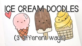 Beginner Doodles  Ice Cream Tutorial  Doodle with Me [upl. by Rozalin]