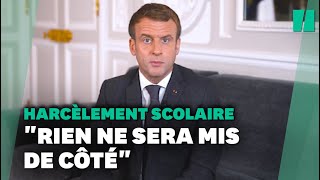 Face au harcèlement scolaire Macron annonce de nouveaux outils [upl. by Dorcia183]