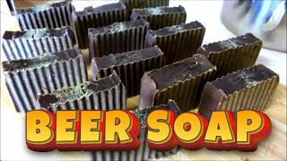 Cold Process Beer Soap With Hops [upl. by Nosyd222]