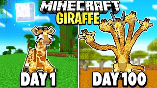 I Survived 100 Days as a GIRAFFE in Minecraft Heres What Happened [upl. by Ahearn]