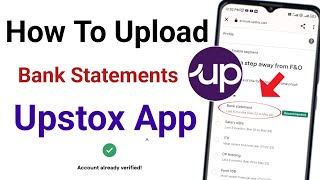 How to upload bank statements in upstox app  upstox app me bank statement kaise upload kare  fampo [upl. by Nimzzaj696]