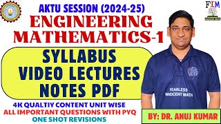 ENGINEERING MATHEMATICS 1 BAS103  SYLLABUS amp VIDEO LECTURES  AKTU BTECH 1st YEAR  MATH1 NOTES [upl. by Ybor525]