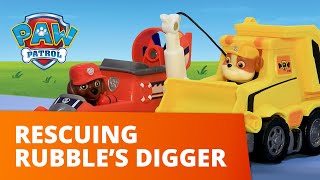 PAW Patrol  Rescuing Rubbles Digger  Toy Pretend Play For Kids [upl. by Aserehtairam686]