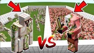 20 Iron Golame Vs 20 Zombiefied Piglin In Minecraft [upl. by Libnah]