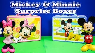 Assistant Opens Mickey and Minnie Surprise Lunch Boxes and Toys [upl. by Vite]