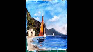 How to paint landscape painting art fun tutorial colors drawing music best [upl. by Ibmab448]