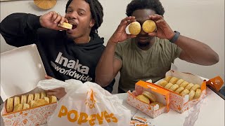 Popeyes Biscuits Challenge lmao [upl. by Manya]