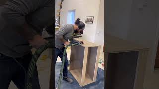 Custom White Oak Cabinets with Glass Doors cabinetry woodworking woodwork finewoodworking [upl. by Ayikin]