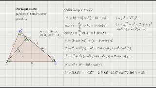 Kosinussatz Herleitung [upl. by Eduj943]