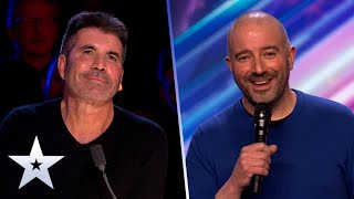 Stefano Paolini saves his audition as he strikes COMEDY GOLD  Auditions  BGT 2022 [upl. by Ahsienroc]