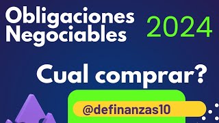 Obligaciones Negociables 2024  Cual comprar Renta en dólares [upl. by Eberly45]