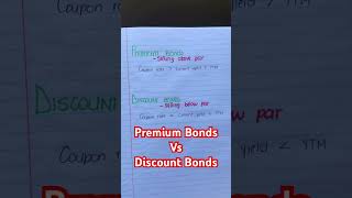 Premium Bond vs Discount Bond Coupon rate vs Current yield vs Yield to maturity [upl. by Ilenna]