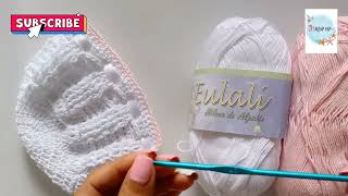 Gorro a crochet para bebe recién nacidos 0 a 3 meses y más grande Como tejer gorros en crochet 221 [upl. by Jyoti750]