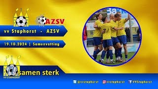 vv Staphorst  AZSV  19102024  Samenvatting [upl. by Eintruoc]