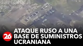 GUERRA RUSIAUCRANIA  Nuevo ataque a una base de suministros en Ucrania [upl. by Yenots]